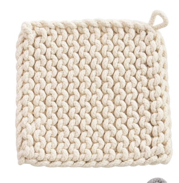 Cotton Crocheted Potholder, 4 Colors