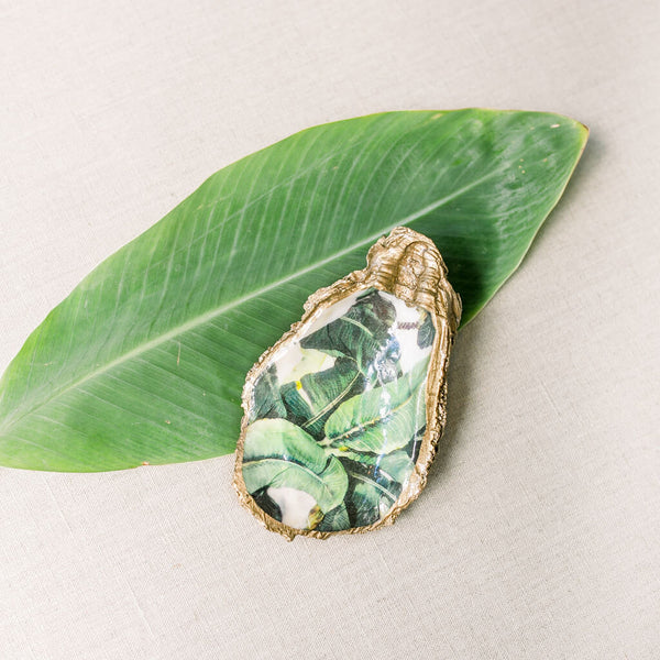 "Banana Leaf" Appliqué Oyster Dish