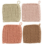 Cotton Crocheted Potholder, 4 Colors