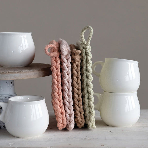 Cotton Crocheted Potholder, 4 Colors