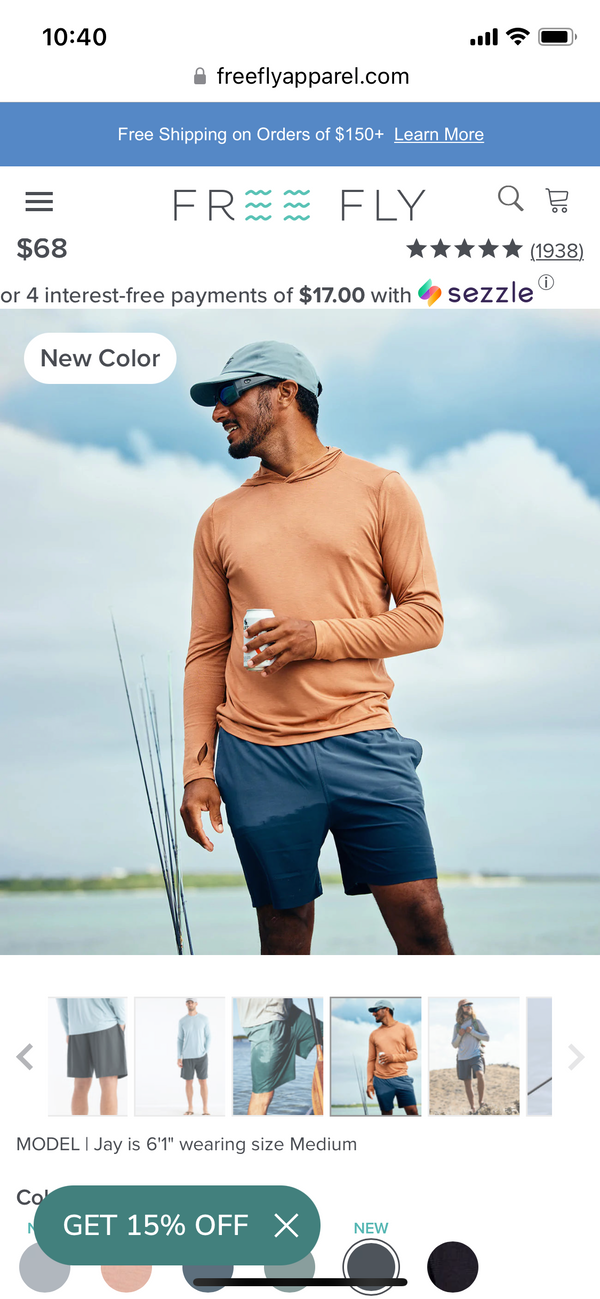 Men's Breeze Short – 8" Storm Cloud