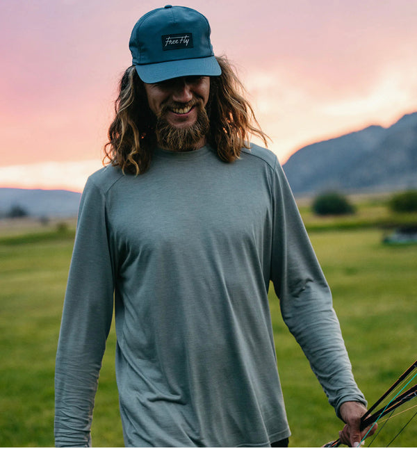 Men's Bamboo Lightweight Long Sleeve - Blue Fog