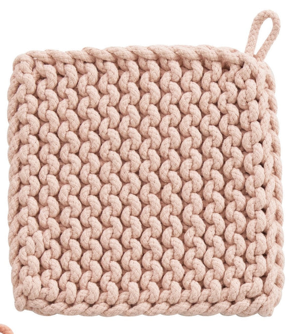 Cotton Crocheted Potholder, 4 Colors