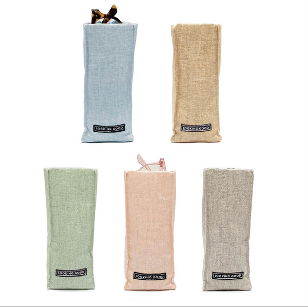 "LOOKING GOOD" STANDING TRIANGULAR WEIGHTED EYEGLASSES HOLDER IN GIFT BOX