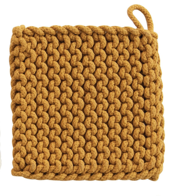 Cotton Crocheted Potholder, 4 Colors