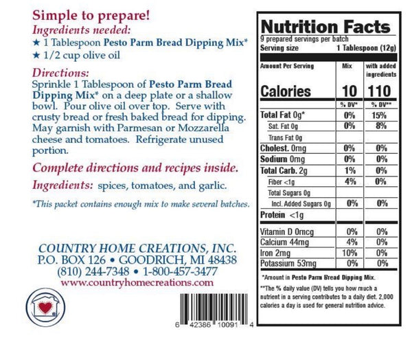 Pesto Parm Bread Dipping Mix