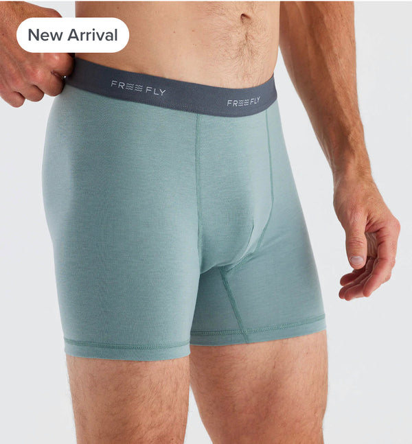 Men's Bamboo Clearwater Boxer Brief -Shale Green