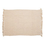 Cotton Blend Boucle Throw with Fringe