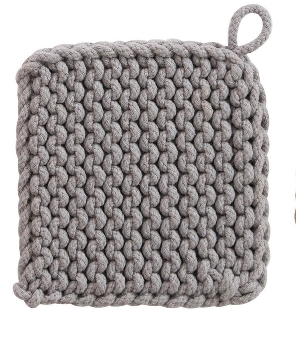 Cotton Crocheted Potholder, 4 Colors
