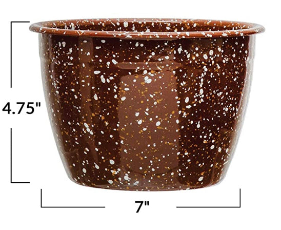 Enamel Pot, Brown