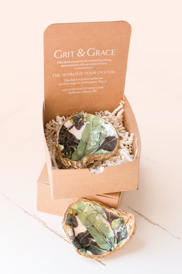 "Banana Leaf" Appliqué Oyster Dish