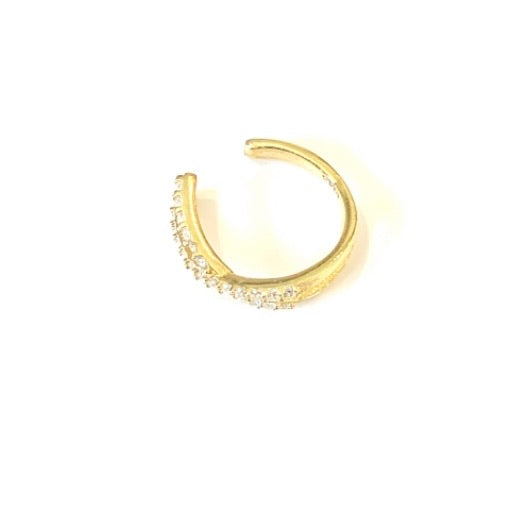 X Pave Ear Cuff: Gold