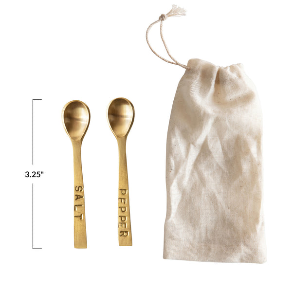 Salt and "Pepper" Spoons, Set of 2