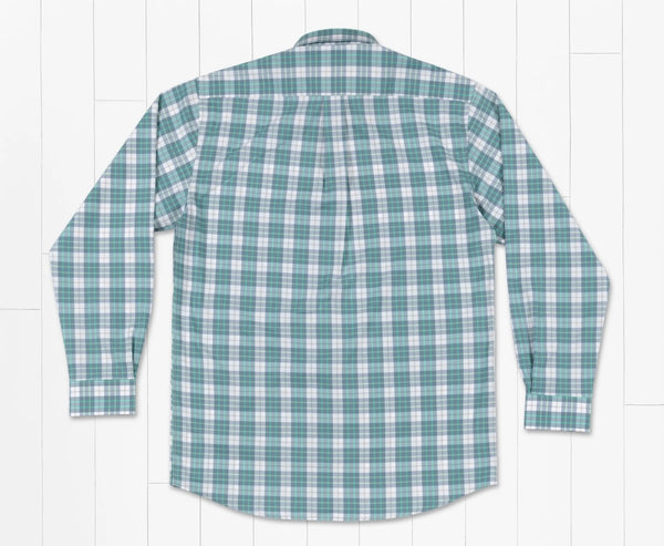 Bluefish Performance Plaid Dress Shirt-Slate & Light Blue
