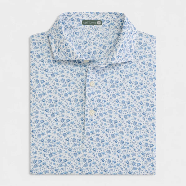 Greenbow Printed Performance Polo - Mountain Spring