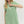 Green Gingham Print Mini Dress w Half Zip Detail