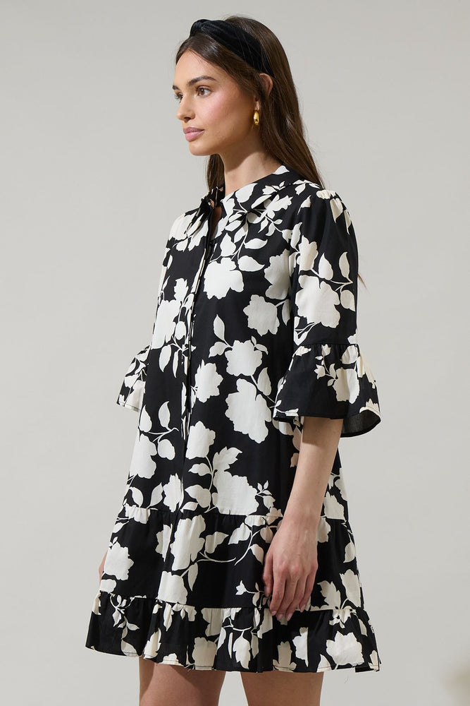 Mableton Floral Dine Poplin Mini Dress