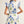 Layered Sleeves Button Down Floral Dress w Contrast Scallop Hem