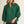 Hunter Green Notched V Neck Top w Pleat Detail & Ruffled Neckline