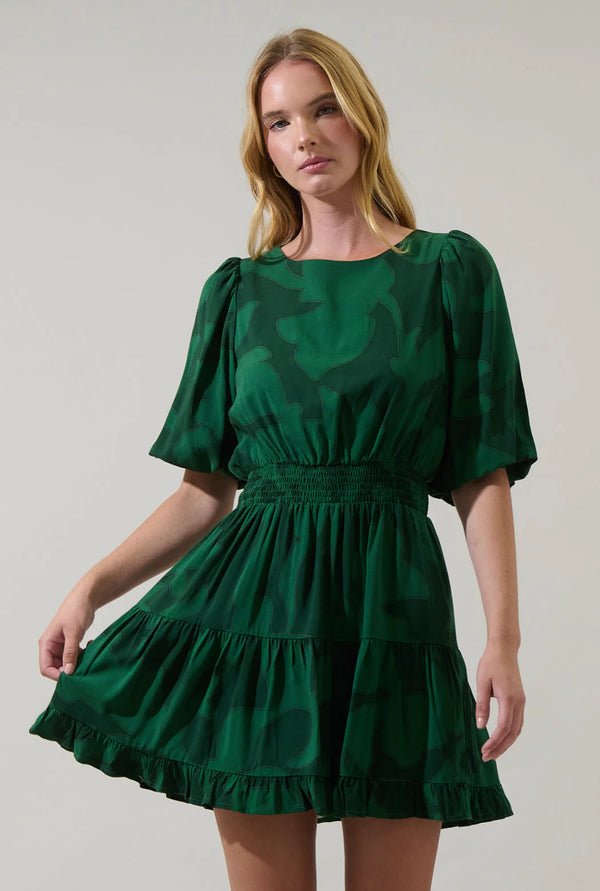 Benti Abstract Suma Ruffle Mini Dress