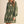 Olive Embroidered Long Puff Sleeve Mini Dress