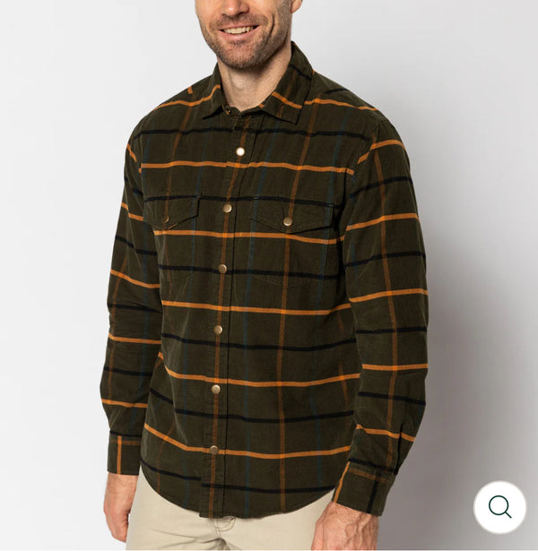Corduroy Plaid Snap Shirt
Bankston Plaid Deep Olive