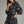 Lined Black & Purple Floral Print ¾ Balloon Sleeve Mini Dress