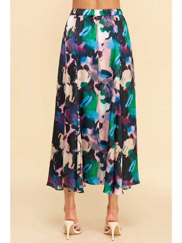 Multicolor Abstract Print Skirt