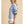 Ruched Light Blue Sleeve Striped Button Down Shirt