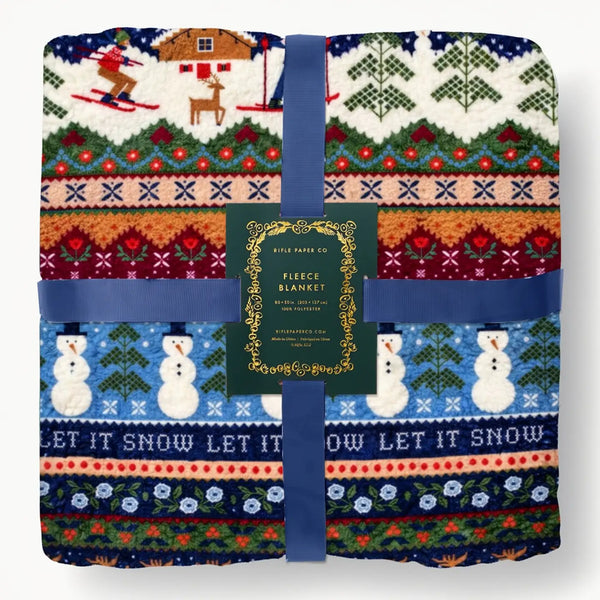 Ski Chalet Fleece Blanket