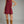 Solid Crimson Stand Collar Sleeveless Mini Dress
