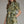 Olive Floral print Mini Dress Featuring Self-Tie Waist at Back
