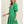 Stripe Green Puffed Sleeve Mini Dress