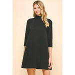 Back Neck Tied Mini Dress - Black