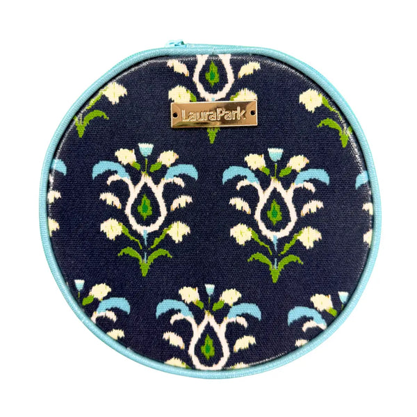 Rosemary Indigo Round Jewelry Case