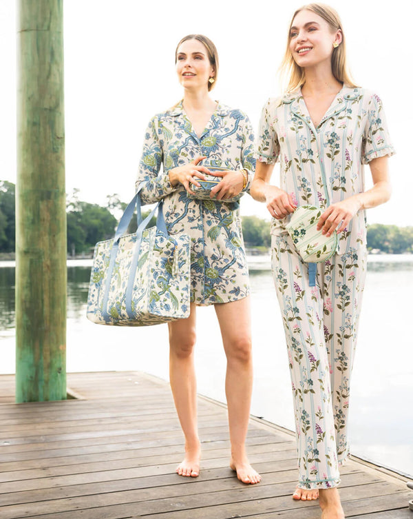Pajama Sleep Shirt Japonica Bird Green