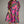 Magenta Printed Puff Sleeve Mini Dress w Ruffled Mock Neck