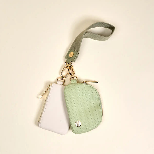Dynamic Duo Pouch Luxe Wristlet–Sage