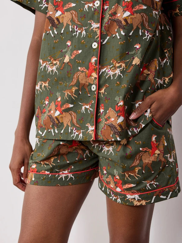 Short PJ Set in Fox & Hounds