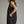 Solid Black Stand Collar Sleeveless Mini Dress