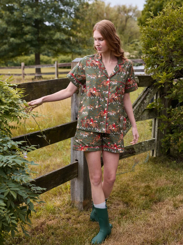Short PJ Set in Fox & Hounds