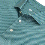 Trophy Stripe Performance Pique Polo - Smoke Pine