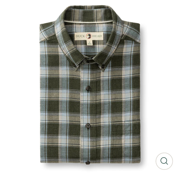 Cotton Flannel Sport Shirt
Hank Plaid Deep Olive Heather