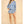 Embroidered Blue Eyelet Short with Belt