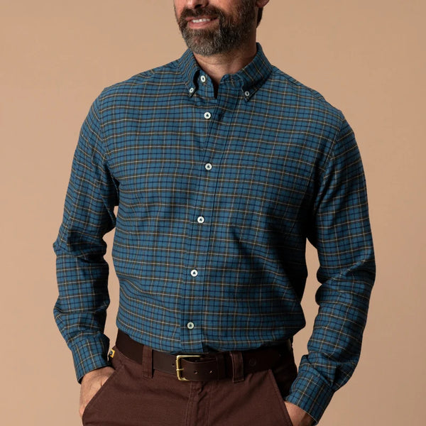 Cotton Flannel Sport Shirt - Stormy Teal