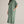 Green Stripe Shirt-Style Midi Dress featuring Side Slits