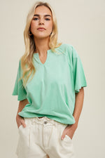 COTTON KNIT TOP : MINT