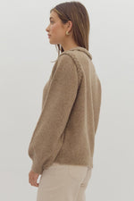 Round Neck Knit Sweater Mocha