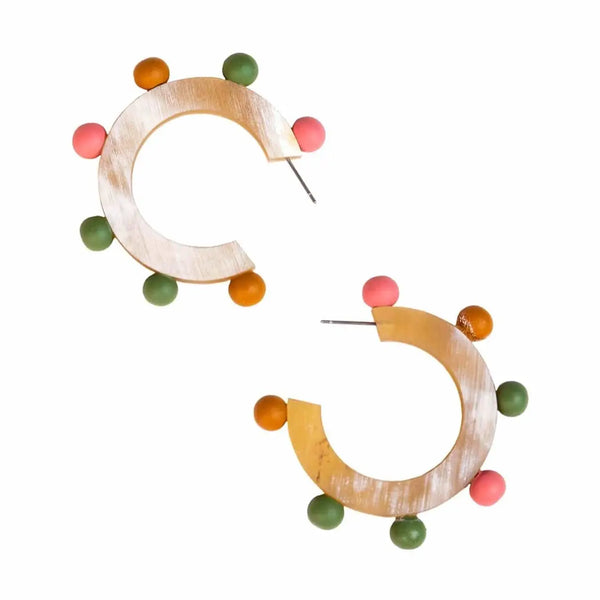 Rainbow Bead Hoops