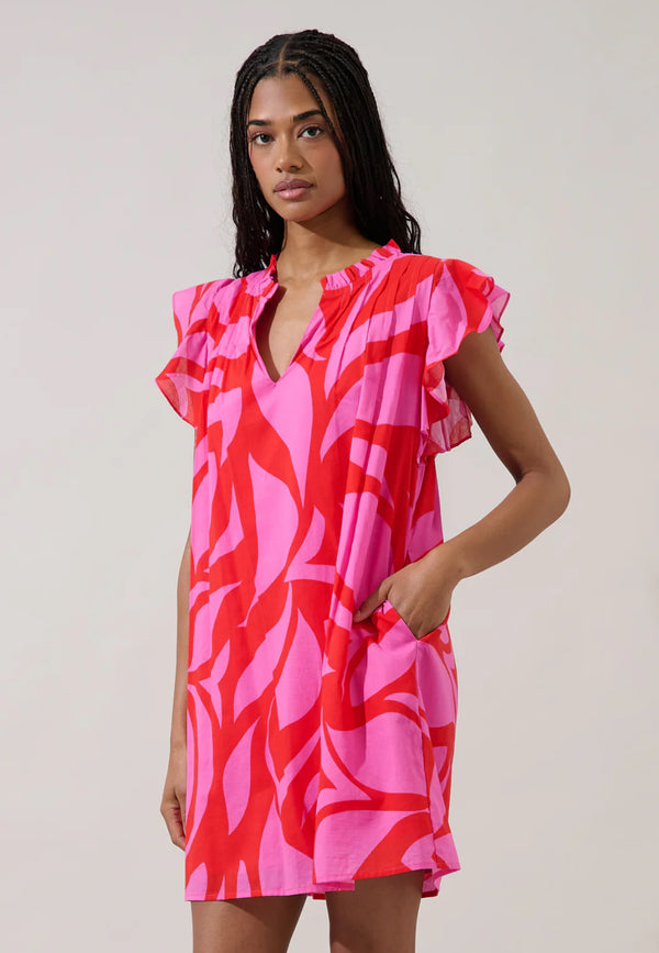 Renie Shift Mini Dress Abstract